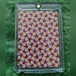 Coach NWOT Signature C in Purple & Orange Gold Trim Collectible Playing Card